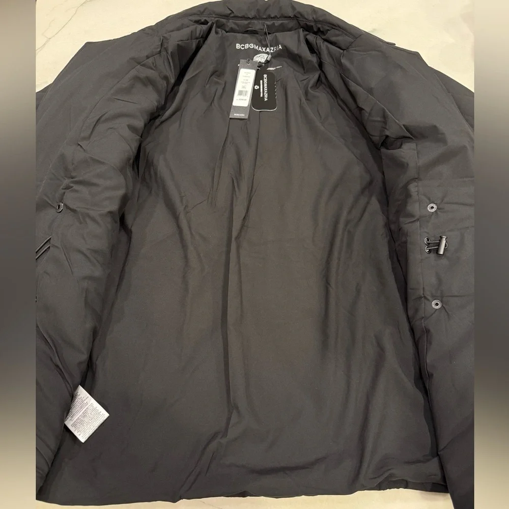 BCBGMaxAzria Women's Coat Black Quilted Double-Breasted Puffer - Picture 10 of 14